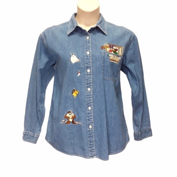 Warner Bros. Vintage Chambray Button Front Shirt - Picture 1 of 11